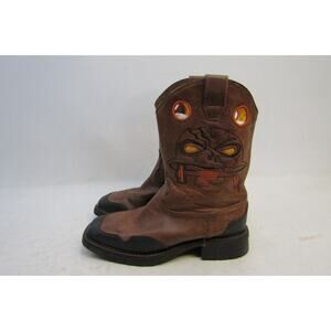 Cody James Youth Size 4 D Black Brown Leather Buckaroo Cowboy Western Boots